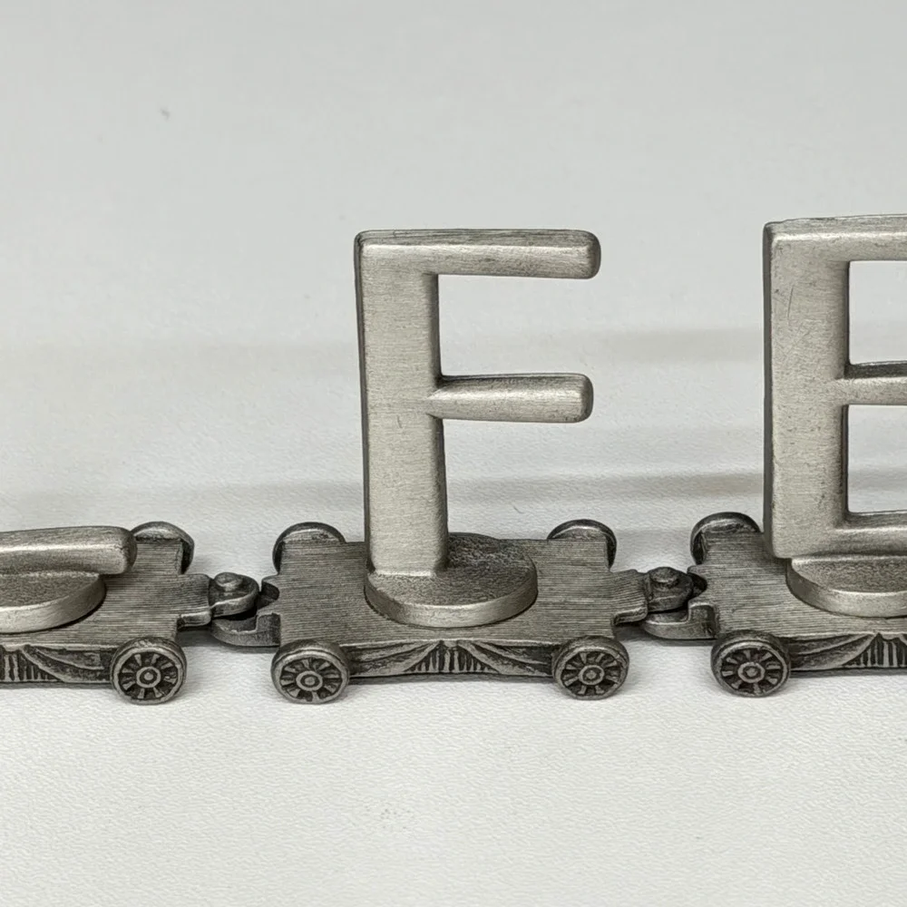 Fort Pewter Vintage #1 Golfer Miniature Train Set Collectible Desk Decor 9pc